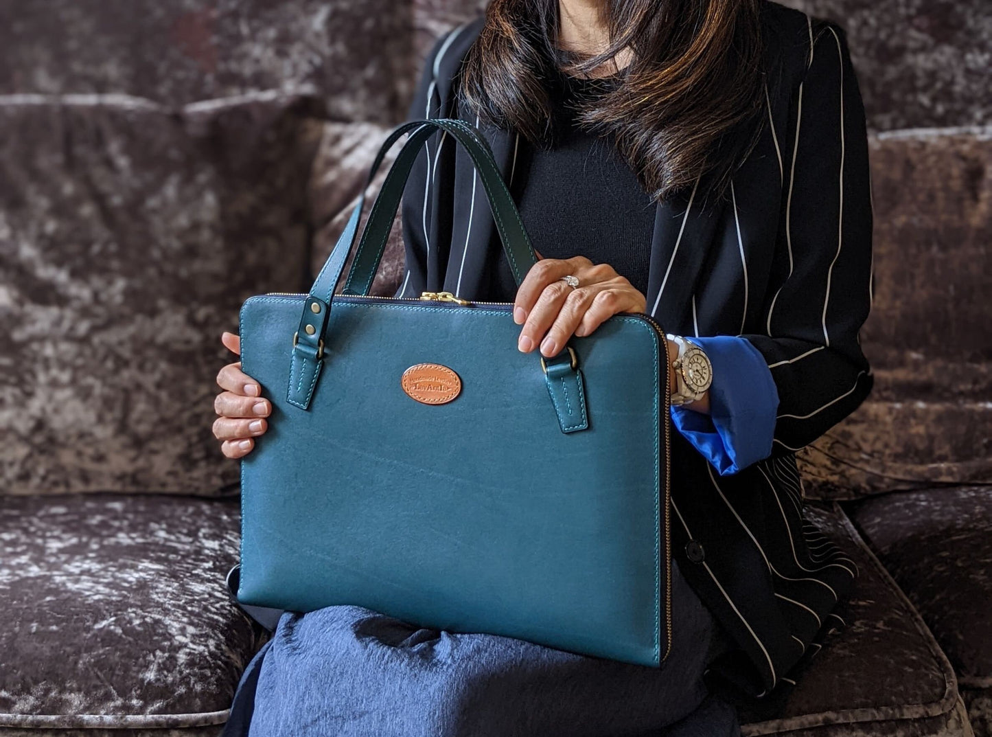 Leather handbag briefcase pattern with video tutorial instruction/build along leather laptop Messenger bag/PDF pattern/digital pattern