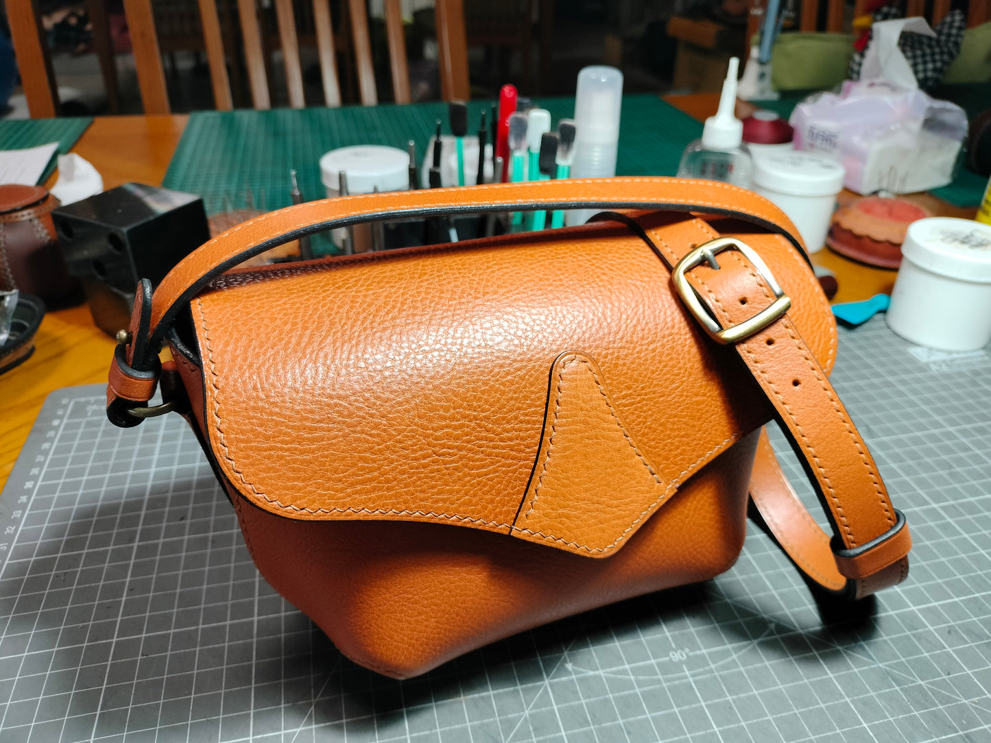 Shoulder Bag build along PDF pattern/leather bag pattern/PDF Digital Pattern/with tutorial video/with punch marking(3.85mm)