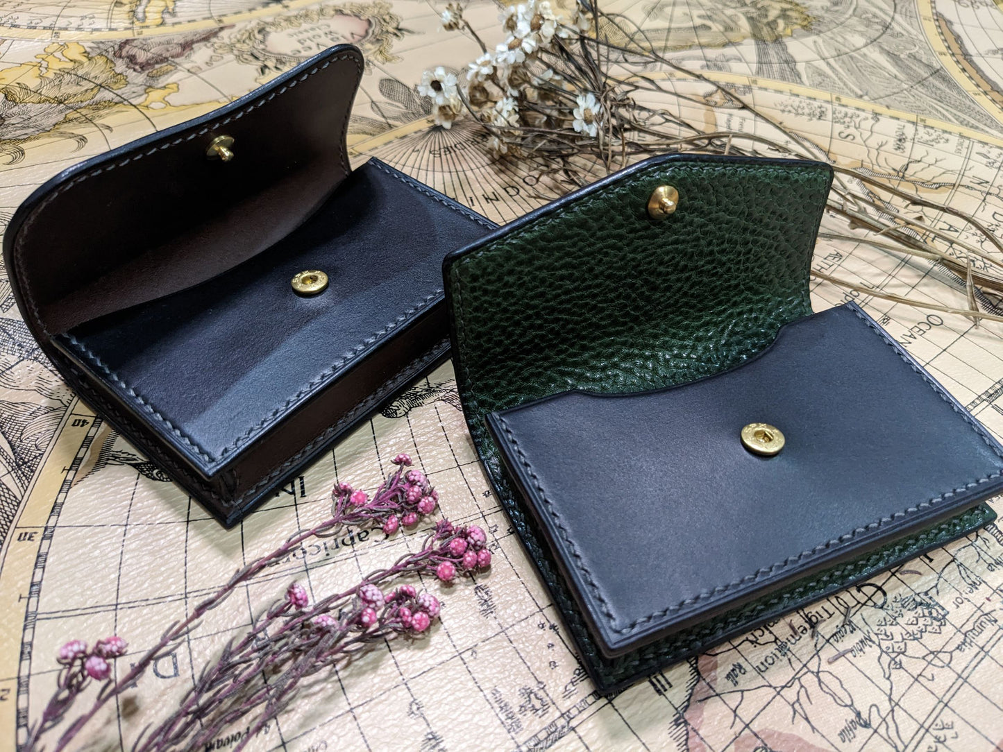 3 types Build along Leather business card holder pdf pattern tutorial included/PDF Pattern/digital pattern/3.38mm/with stitching hole marks