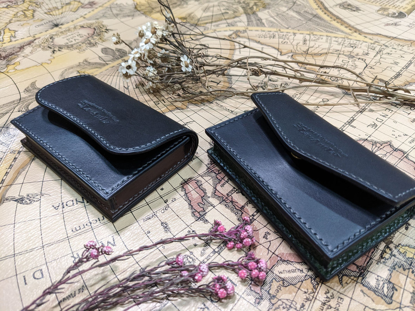 3 types Build along Leather business card holder pdf pattern tutorial included/PDF Pattern/digital pattern/3.38mm/with stitching hole marks