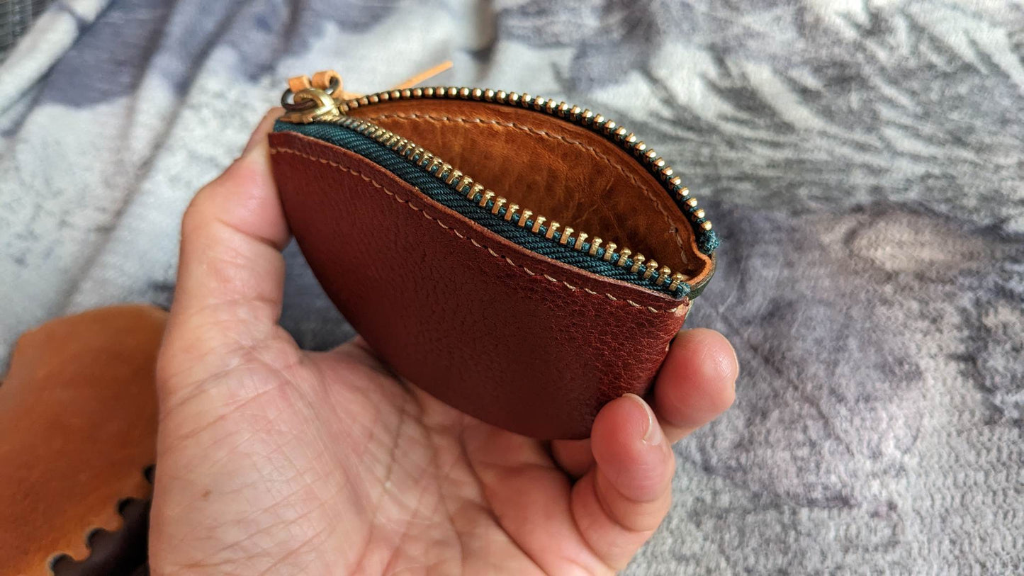 3 types Scallop zip purse PDF pattern/with tutorial/hole spacing 3.38mm/