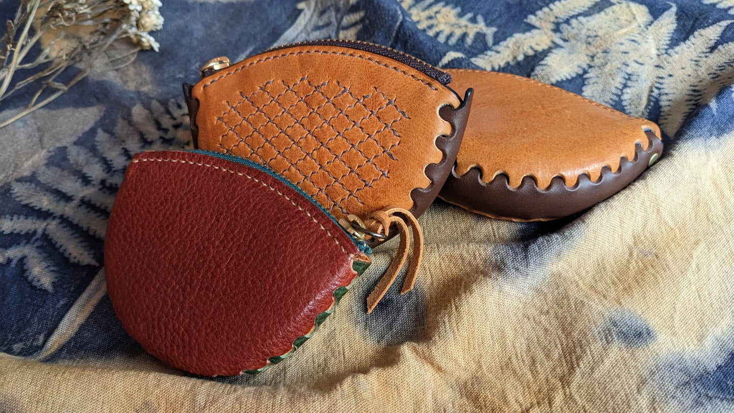 3 types Scallop zip purse PDF pattern/with tutorial/hole spacing 3.38mm/