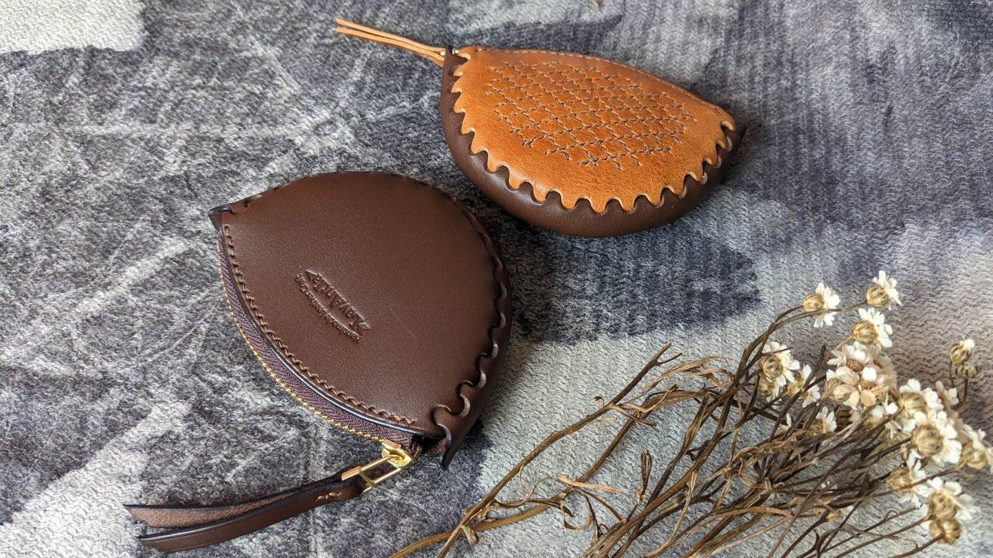 3 types Scallop zip purse PDF pattern/with tutorial/hole spacing 3.38mm/