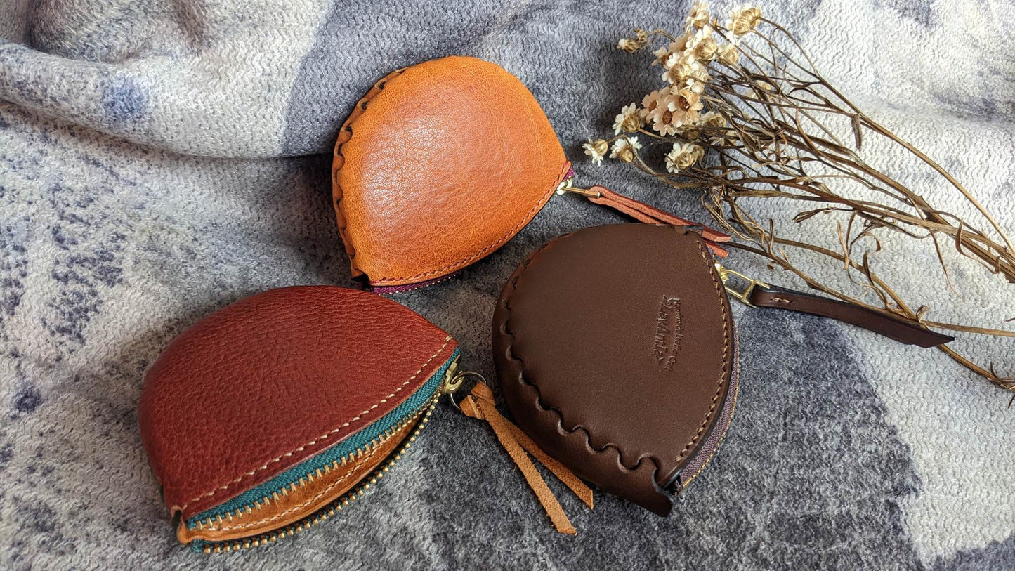 3 types Scallop zip purse PDF pattern/with tutorial/hole spacing 3.38mm/