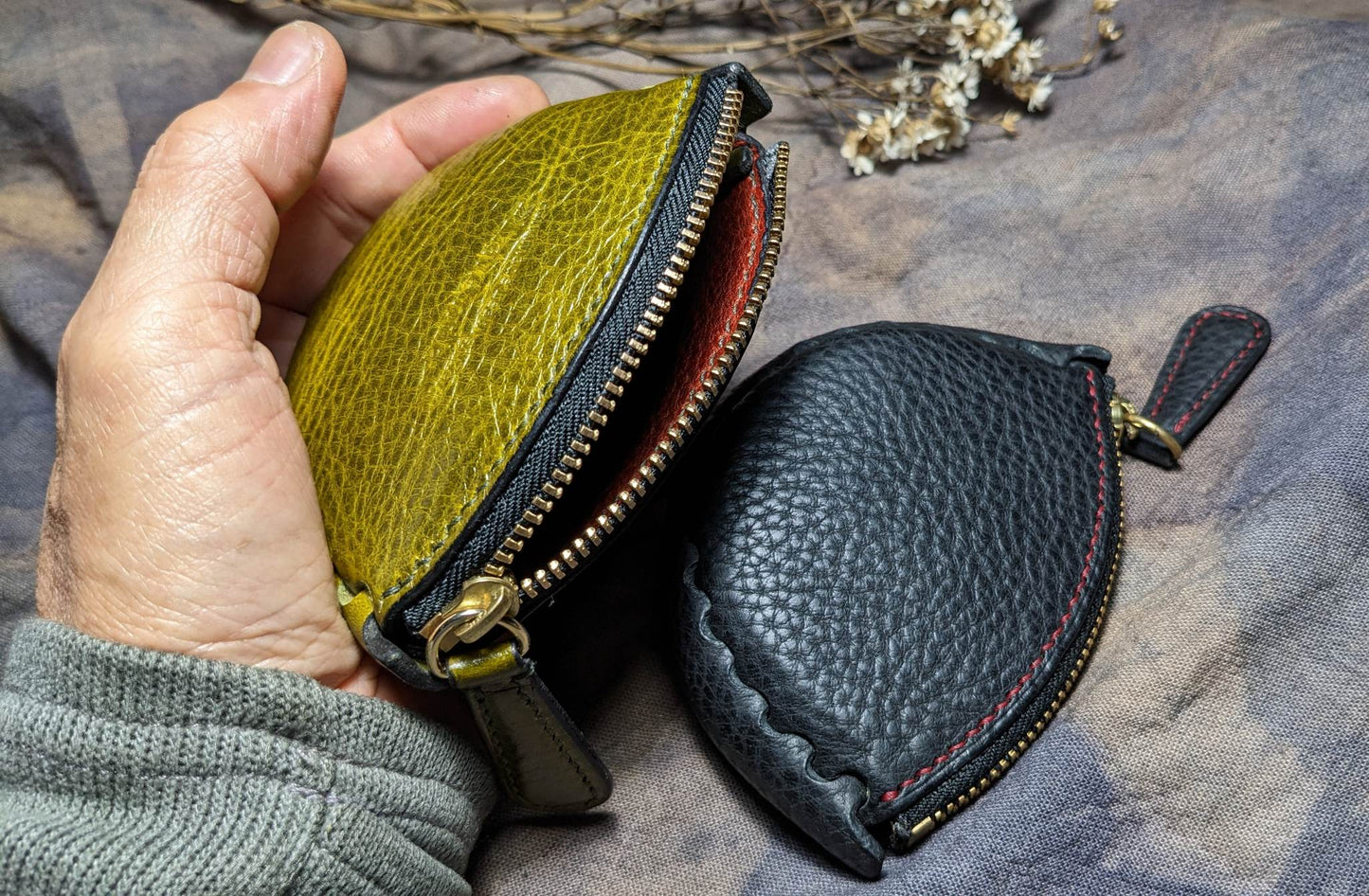 3 types Scallop zip purse PDF pattern/with tutorial/hole spacing 3.38mm/
