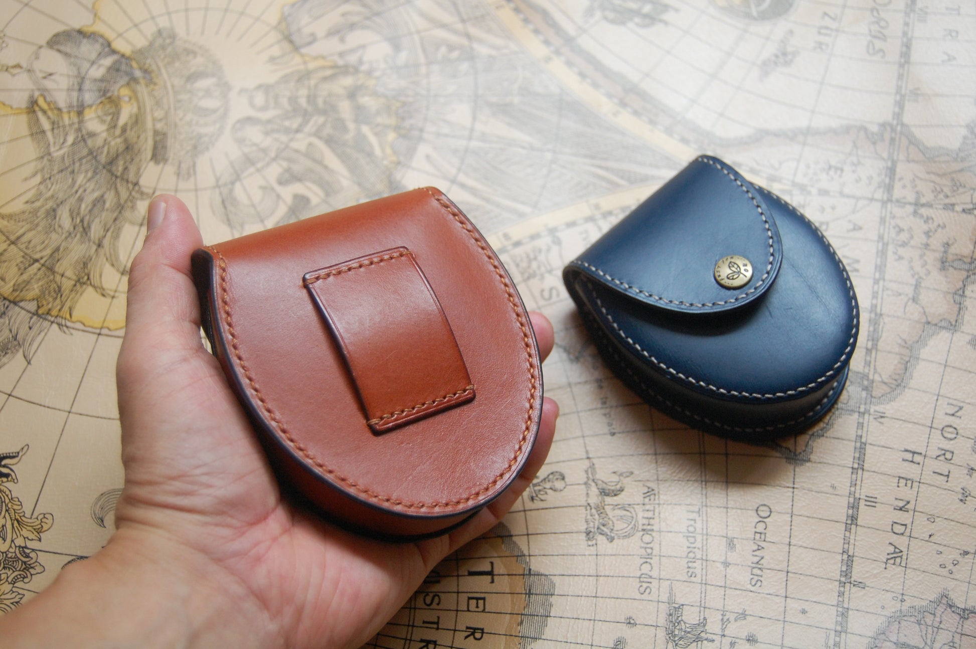 Egg Shaped Leather Pouch 