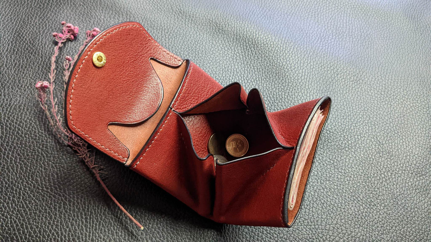 Venus leather purse build along PDF pattern/with tutorial, stitching hole marks/ hole spacing 3.38mm/A4, Letter