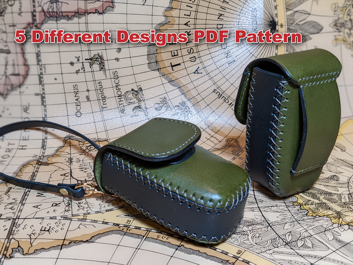 Leather Case/Folding Glasses Case/Coin Case PDF Pattern/Digital Pattern/with tutorial/with hole marking(hole spacing 3.38mm/5.0mm)/A4 format